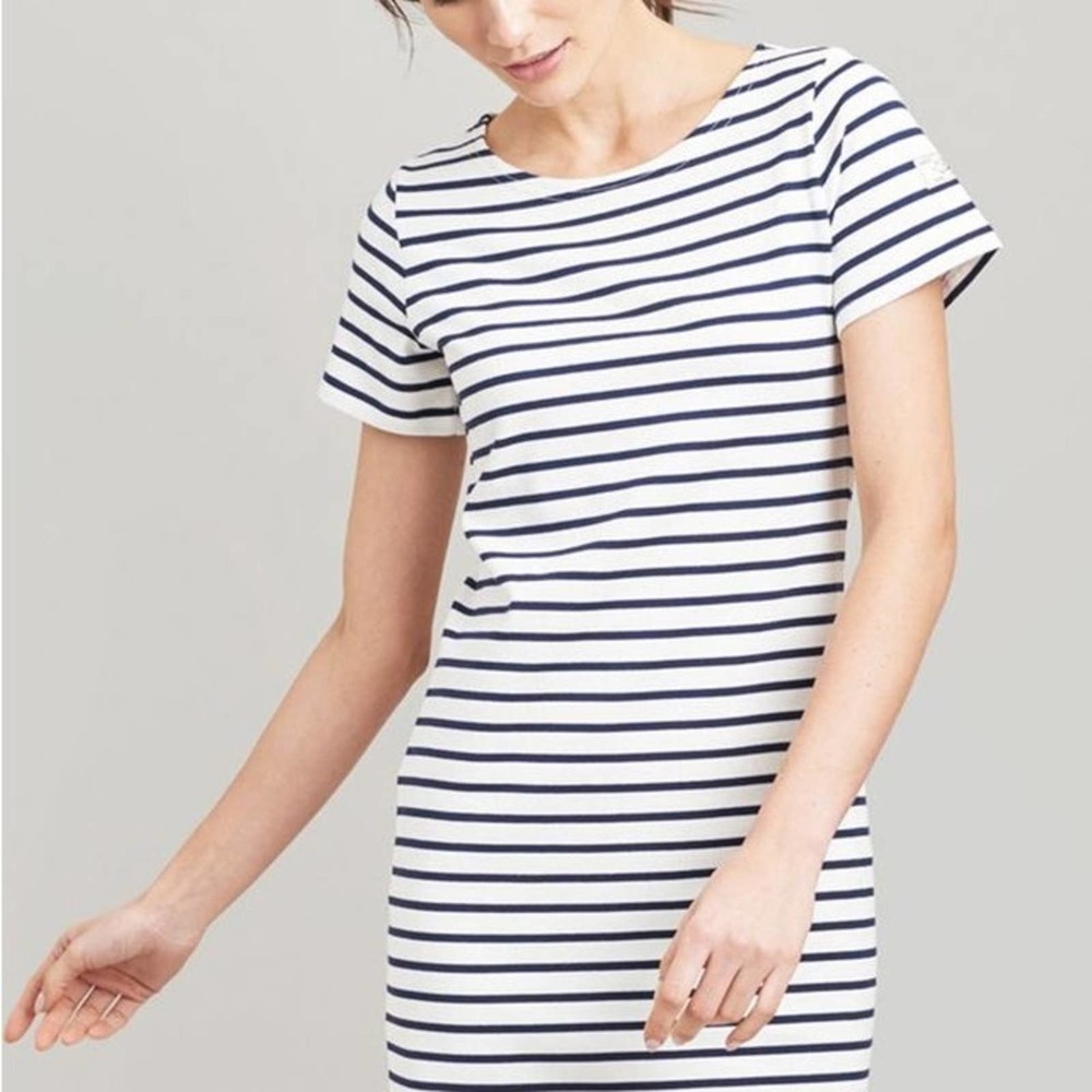 Striped Navy and White Short Sleeve Dress